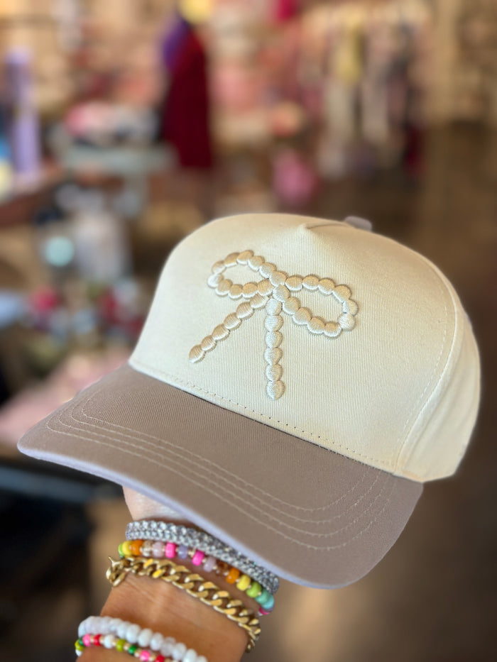 monochromatic bow trucker hat