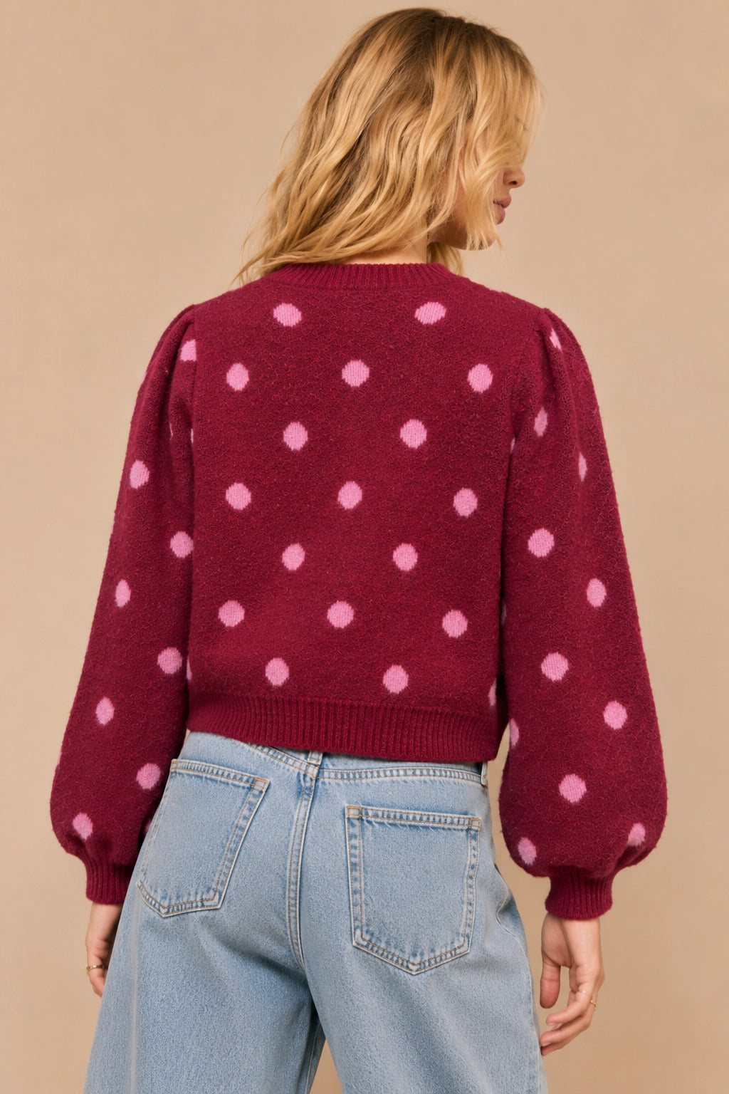 no notes polka dot cardigan