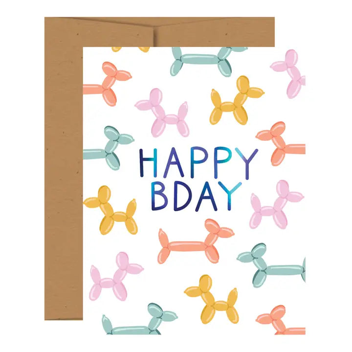 balloon animal birthday card