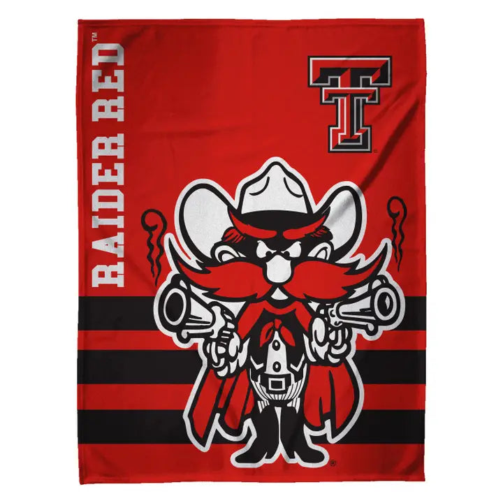 Sleep Squad Texas Tech Red Raiders Mascot 60” X 80" Blanket