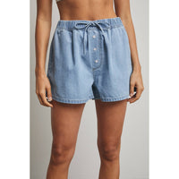 just for that drawstring denim short