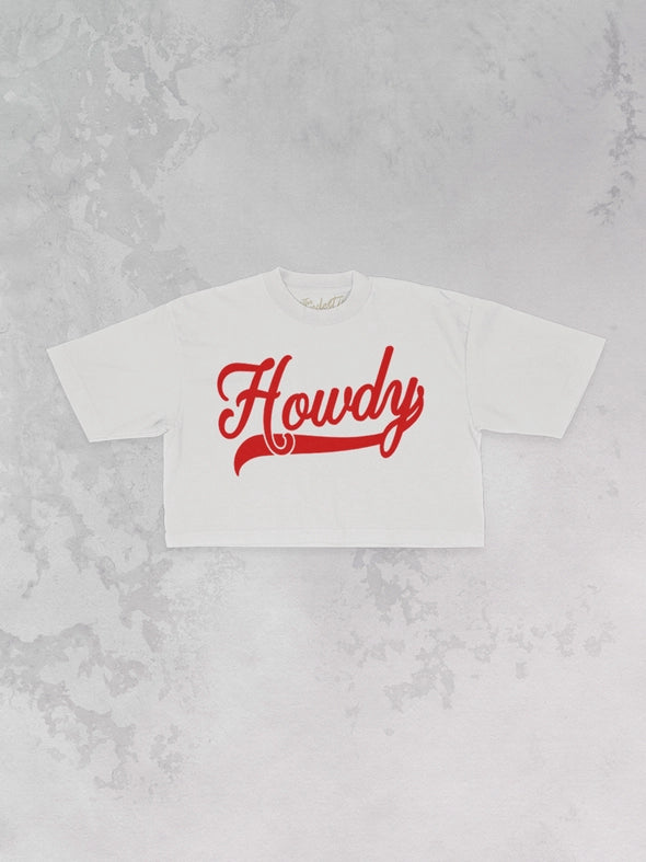 howdy western cropped tee