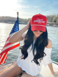 living the american dream trucker hat