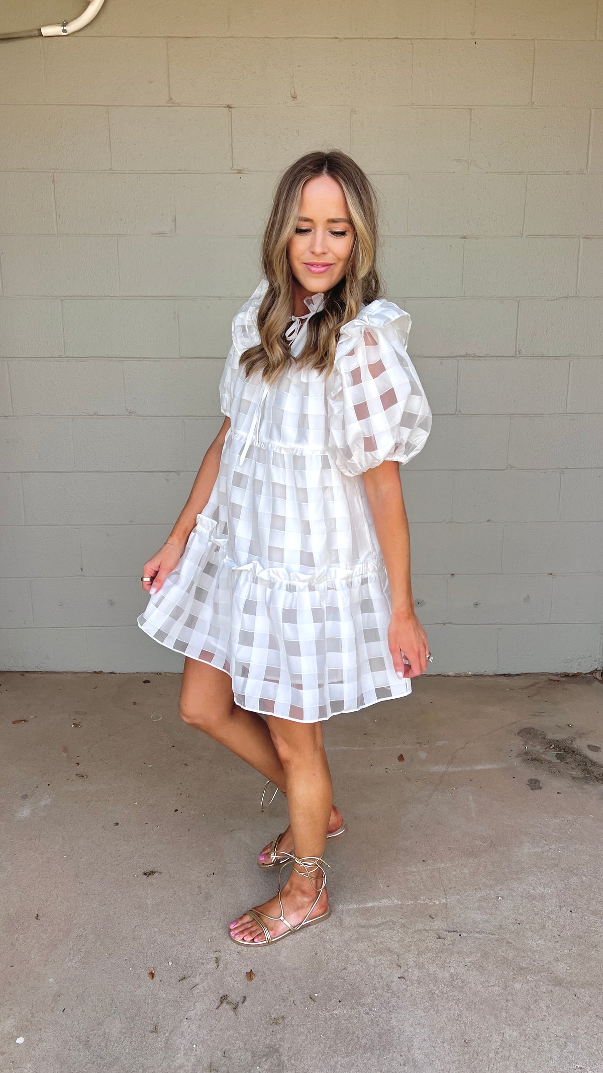 ensley short dress - white