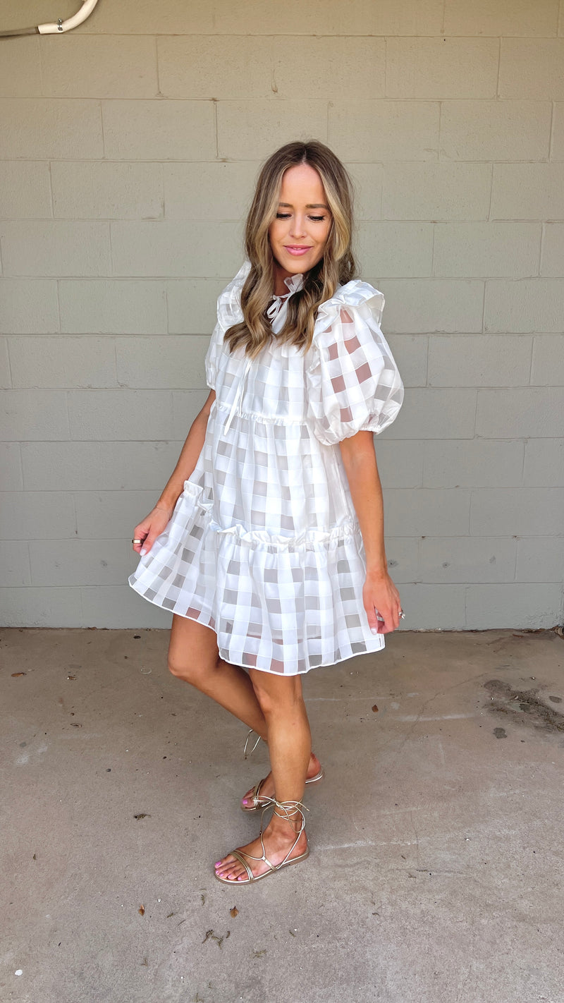 ensley short dress - white