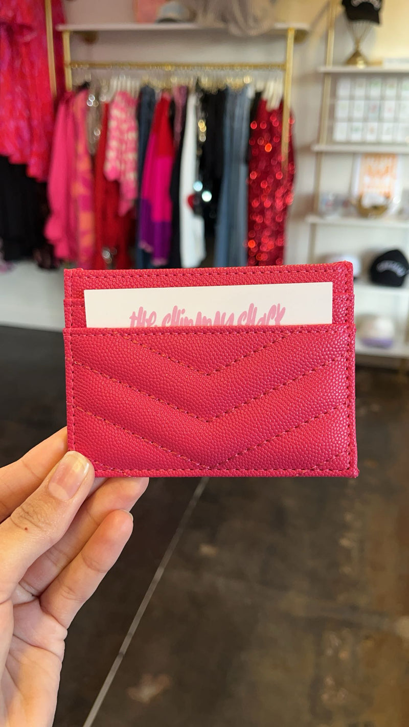 card holder | pink quilted