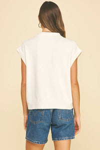 yana cap sleeve collared top