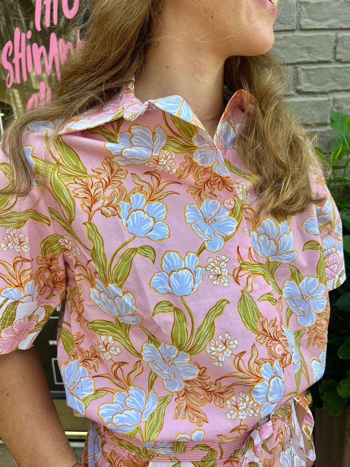 gianna floral collared shirt