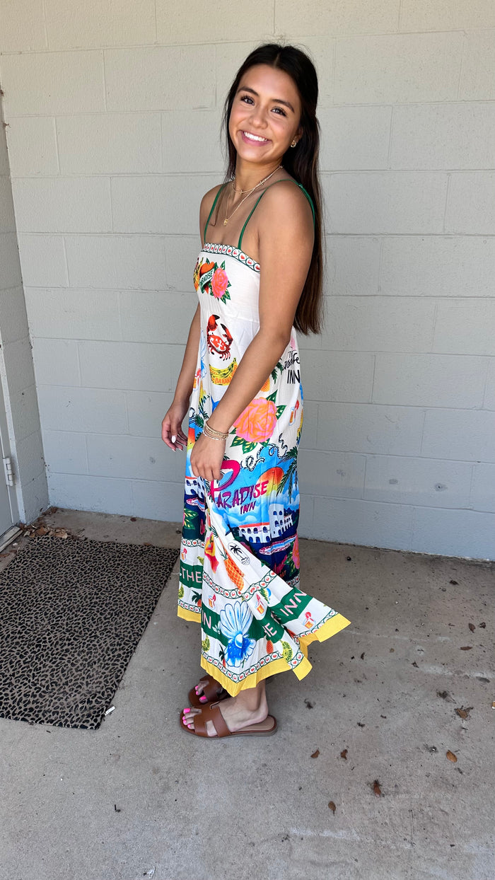 take me to the beach tropical maxi dress