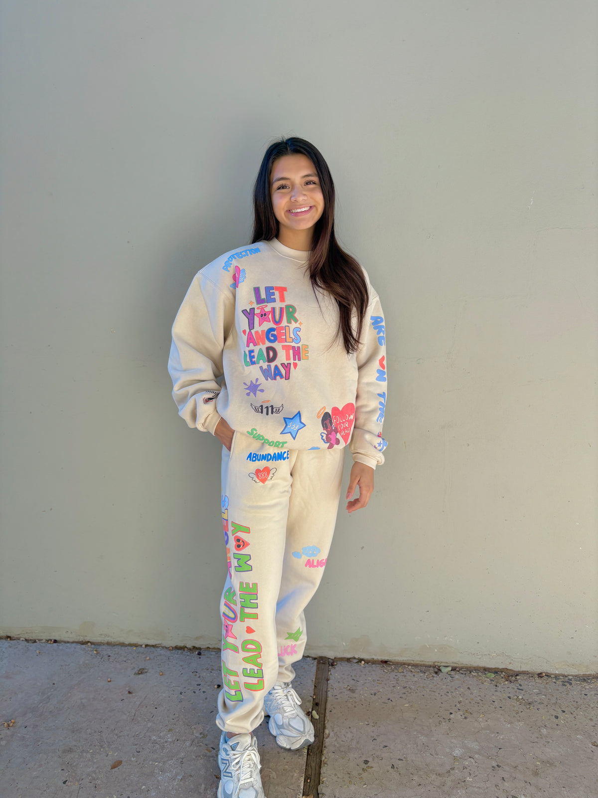 angels all around you crewneck sweatshirt