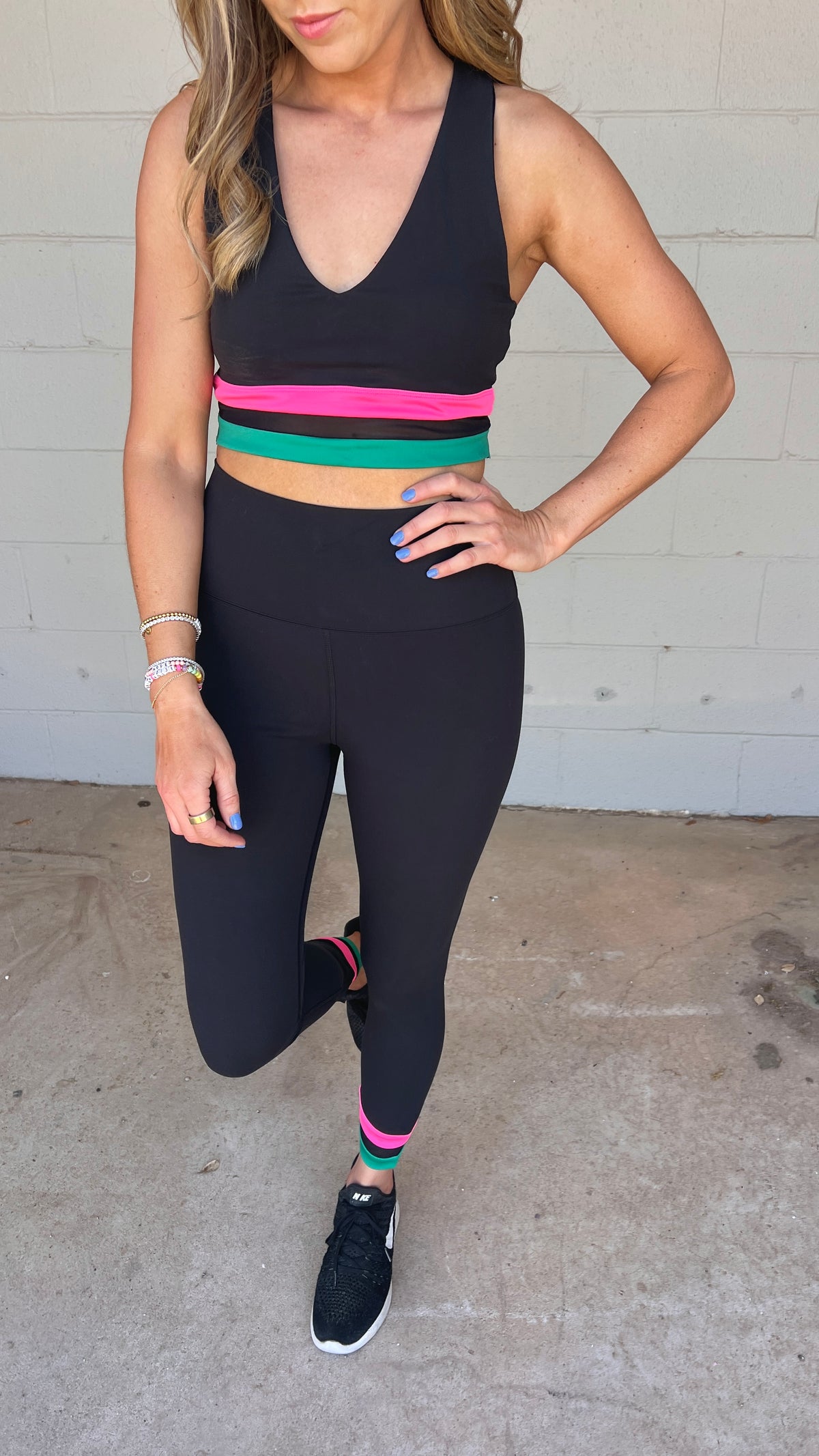 asher 7/8 leggings | forest lagoon colorblock