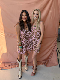 lola golden rose mini dress