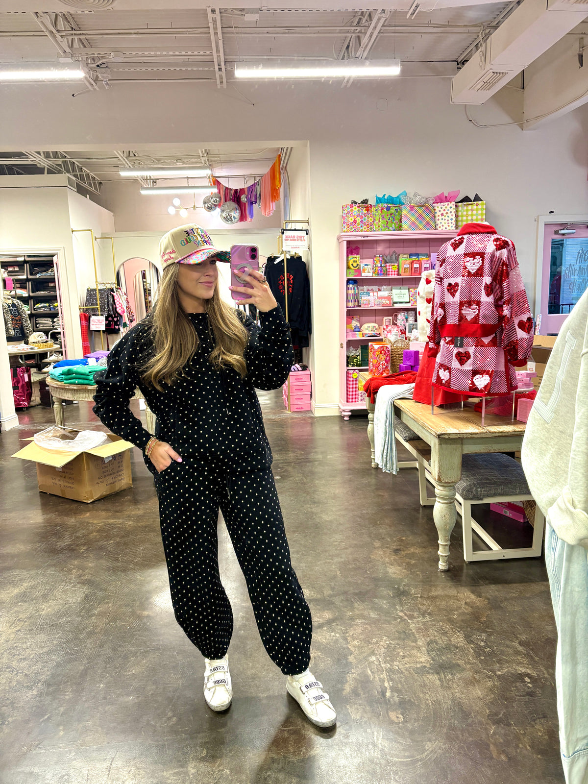 polka dot hoodie + jogger sets