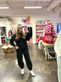 polka dot hoodie + jogger sets