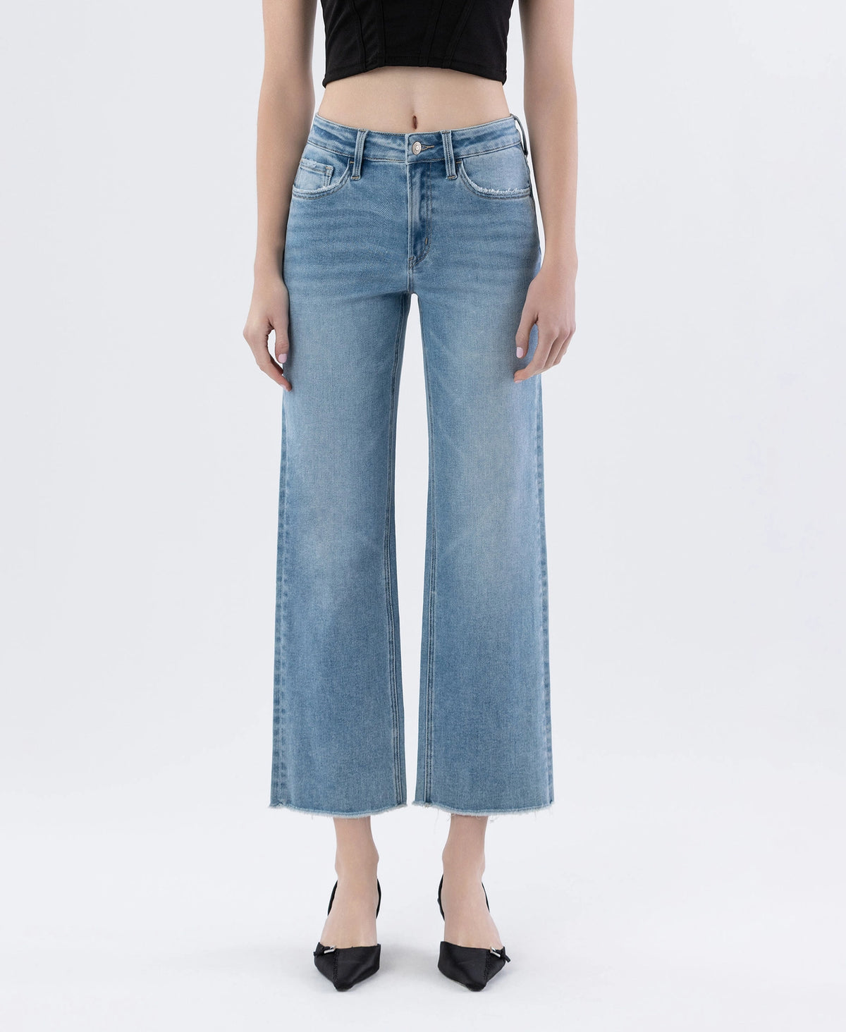 enviably high-rise ankle slim/wide-leg