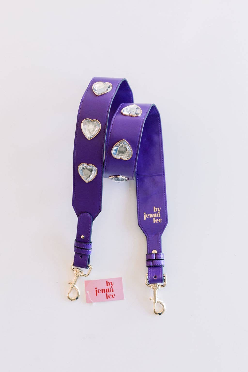 crystal heart gameday purse strap | rhinestone stadium strap