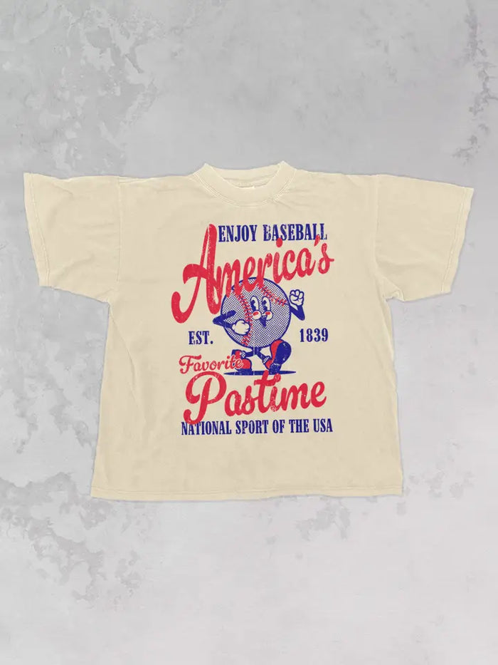 america's favorite pastime oversized tee