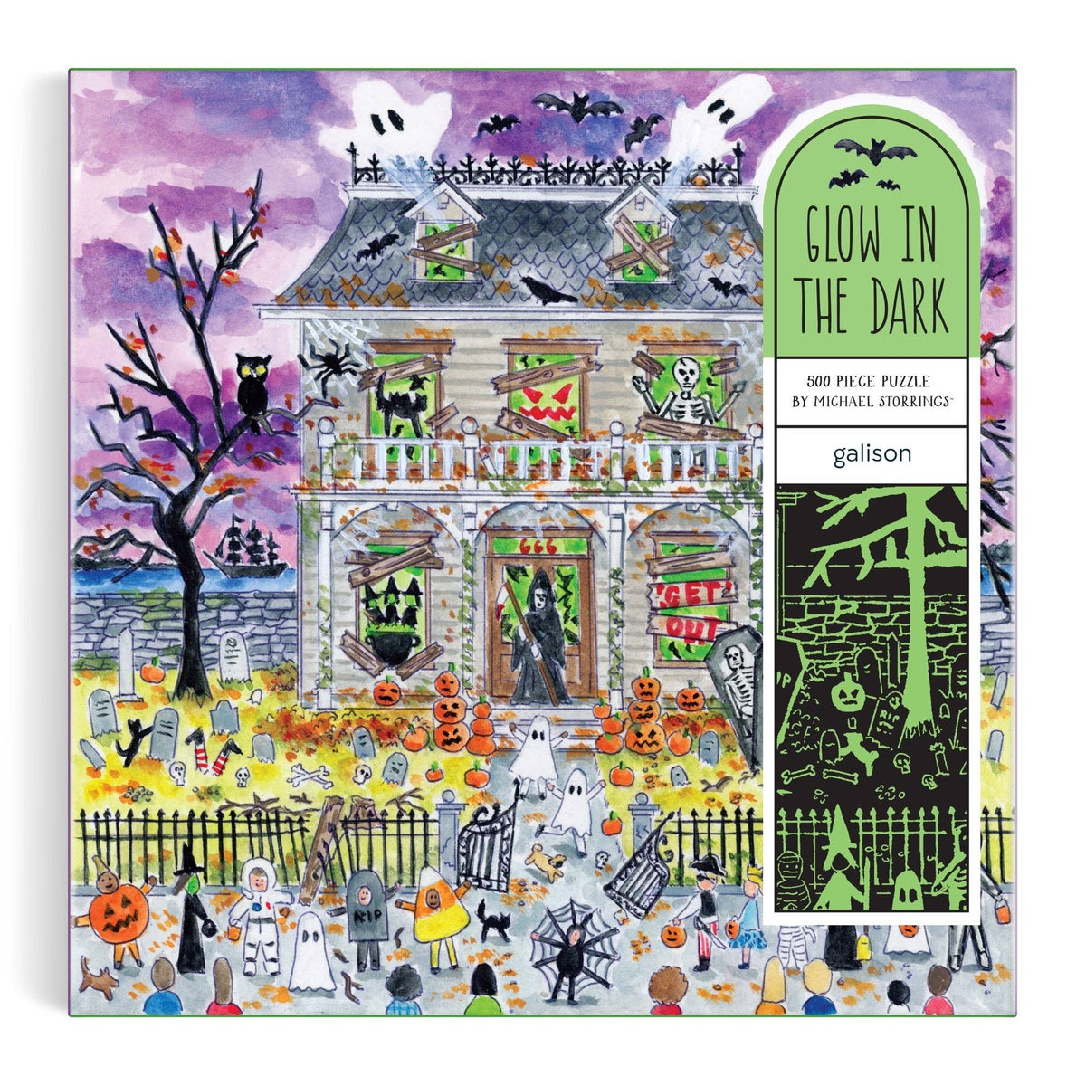 haunted house 500pc glow in the dark puzzle