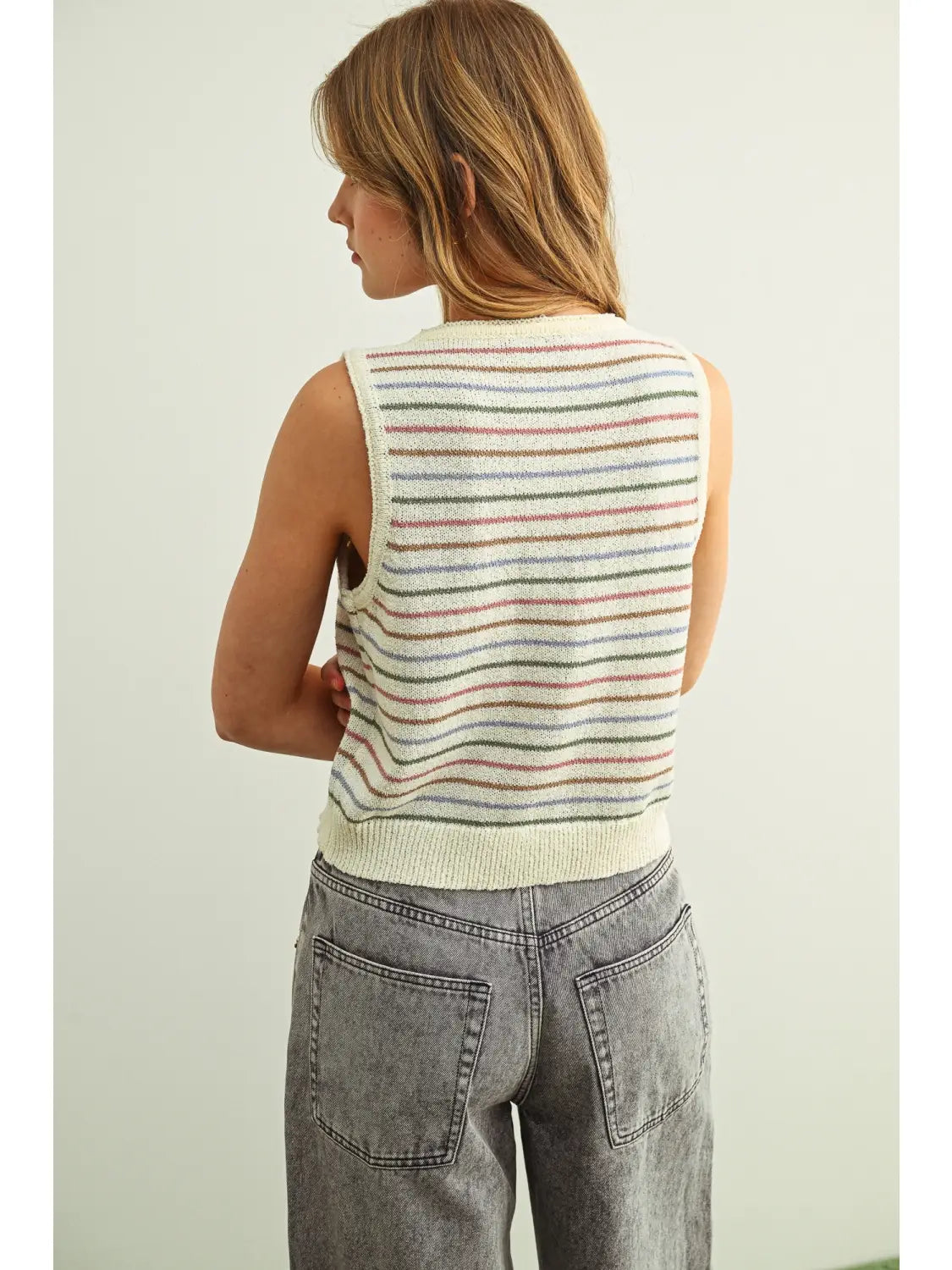 cara striped knit tank