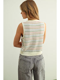 cara striped knit tank