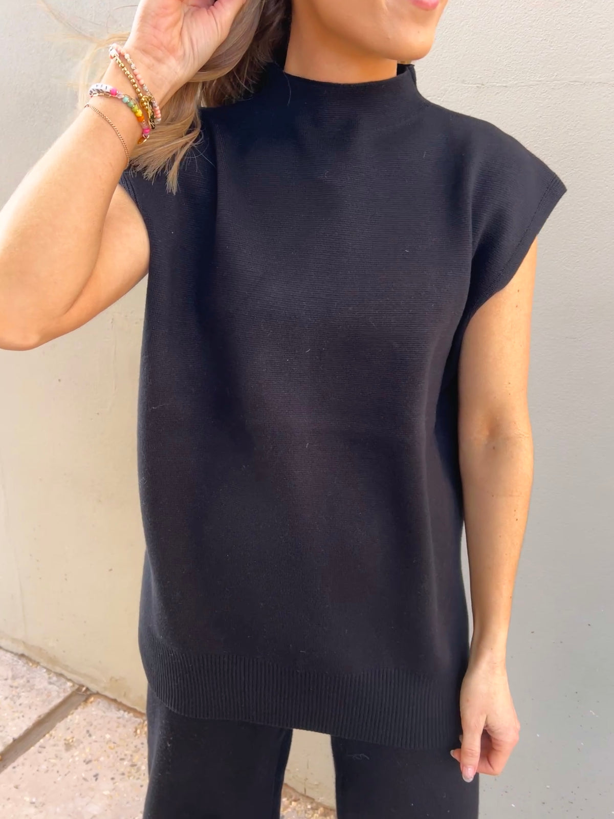 emma mock neck sweater tank