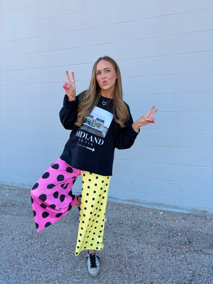 halfsies polka dot pants
