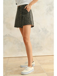 in my element leopard denim skort