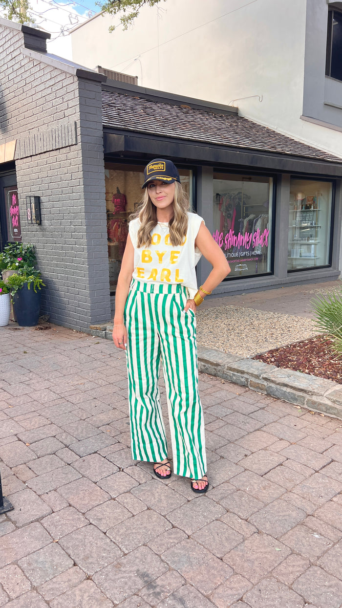 got your attention striped wide-leg pants