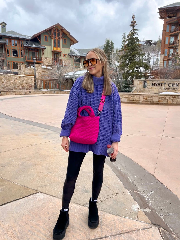 more than enough chenille turtleneck | periwinkle || FINAL SALE