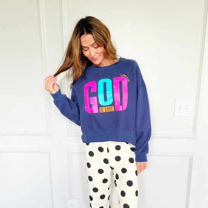 god is love cropped sweatshirt