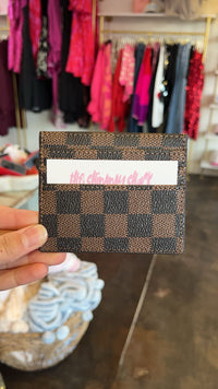 card holder | brown check