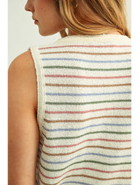 cara striped knit tank