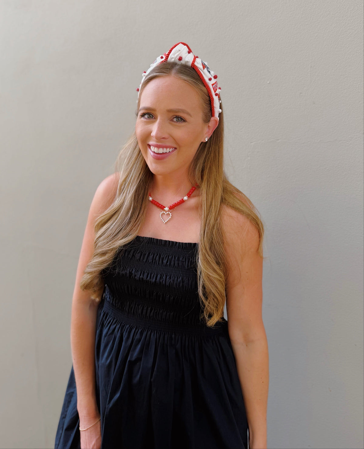 victory beaded necklace | red