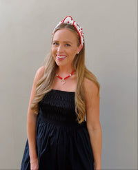 victory beaded necklace | red
