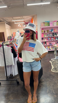 american flag cropped tee