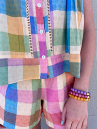 rainbow plaid bermuda short