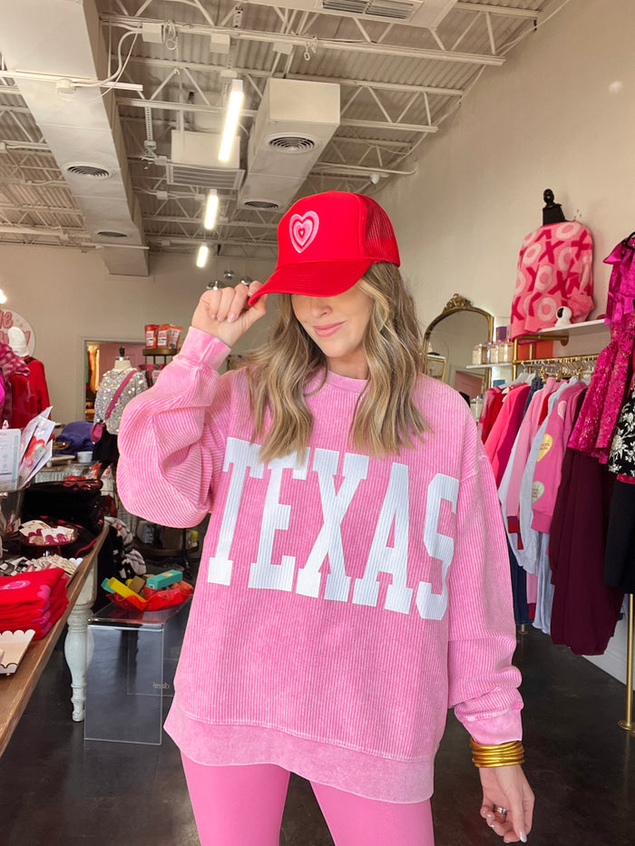 ribbed texas pullover | pink