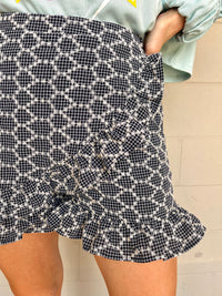 embroidered wrap skort