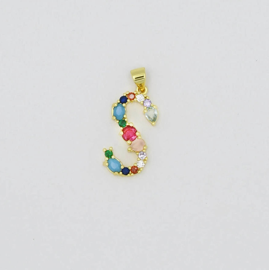 removable multi-gem initial charm