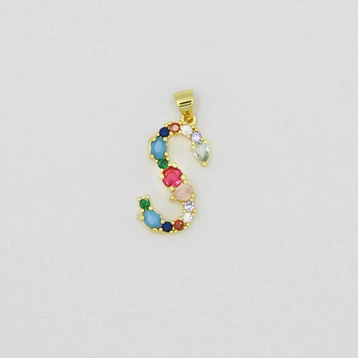 removable multi-gem initial charm