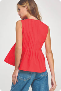 bailey pin-tuck tie detail tank