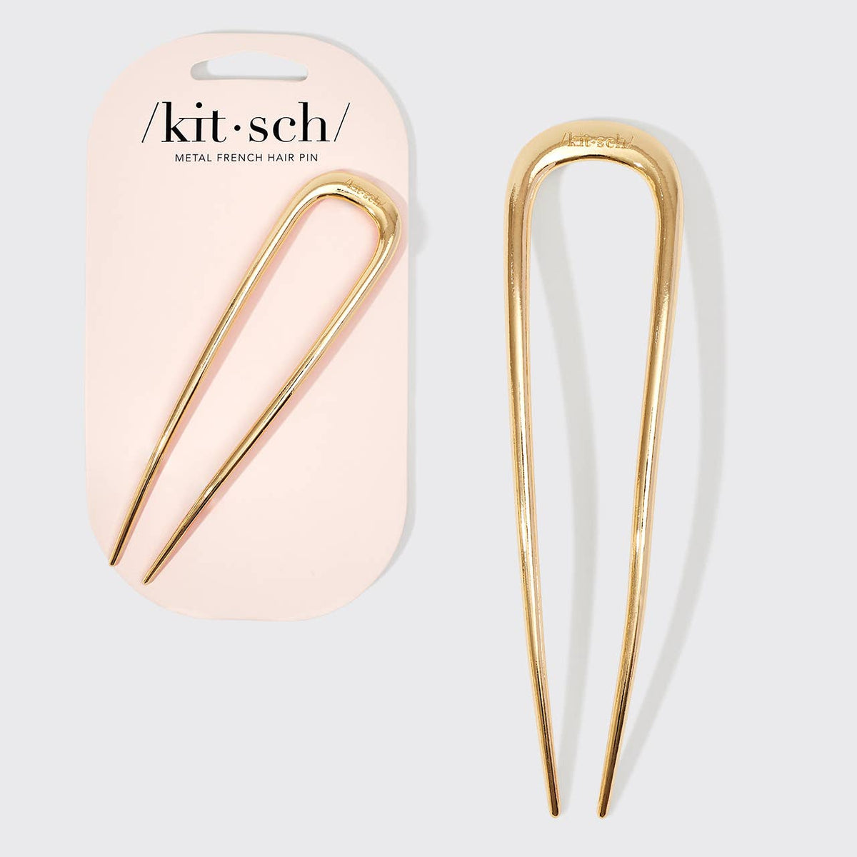gold metal french hair pin