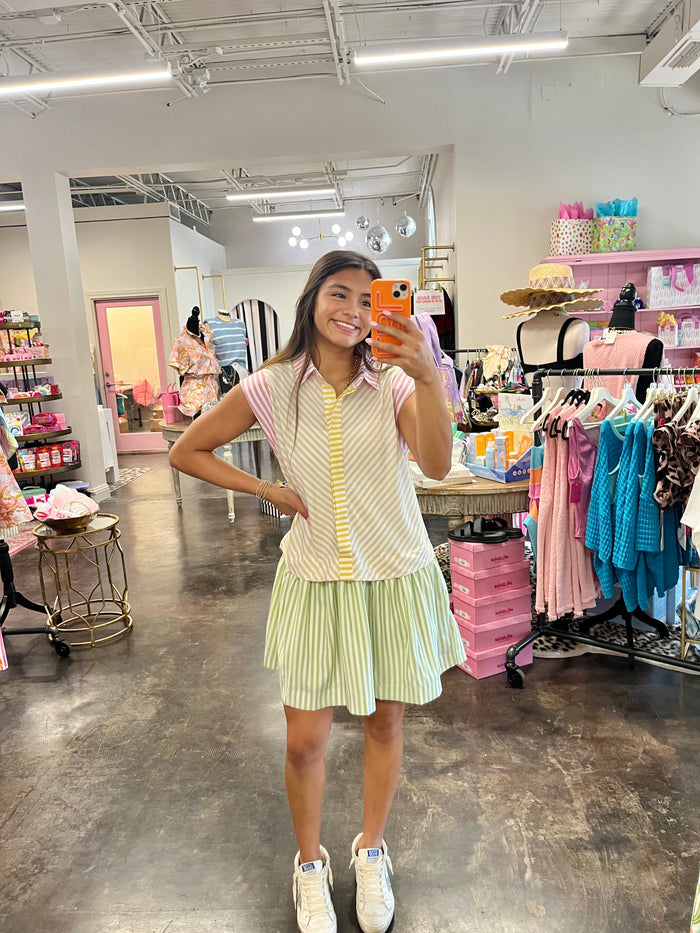 stella collared poplin dress