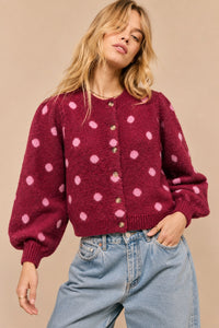 no notes polka dot cardigan