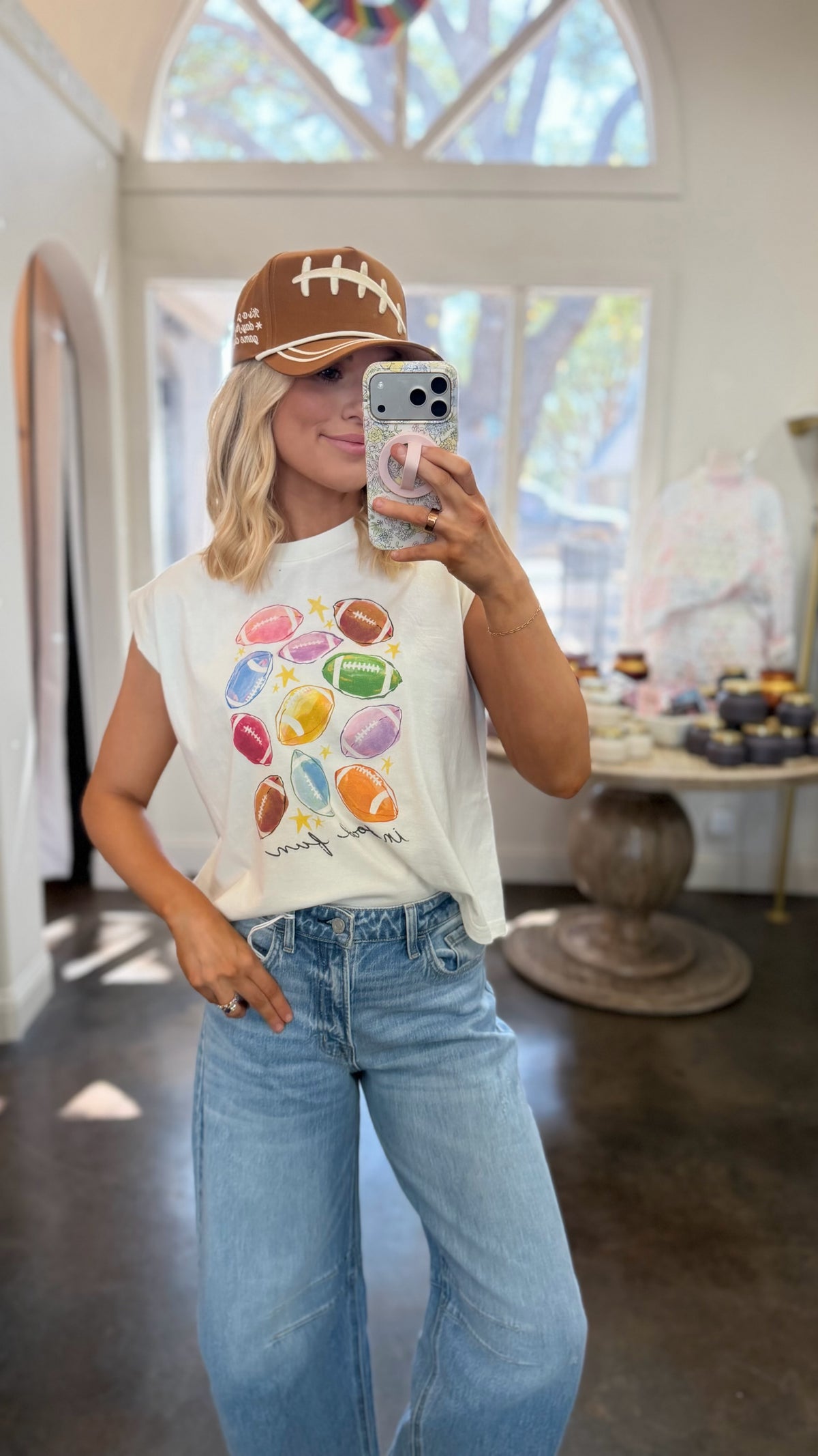 pastel footballs in good fun tank