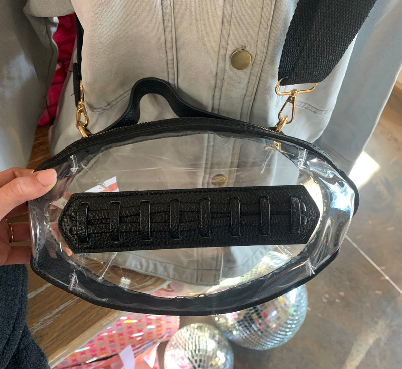 clear football crossbody bag