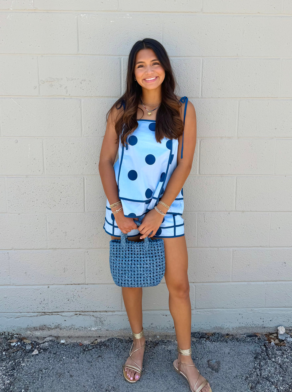 summer fling polka dot tank
