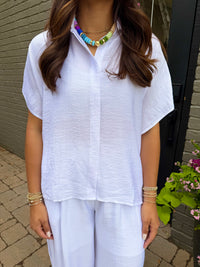 fresh start white collared top