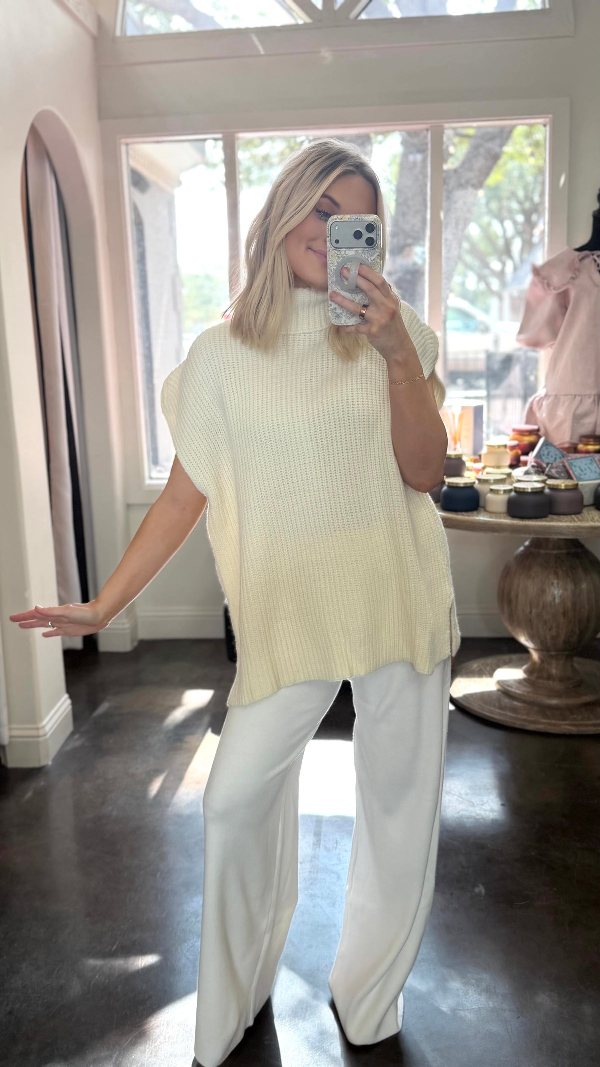 easy does it two-piece sweater set