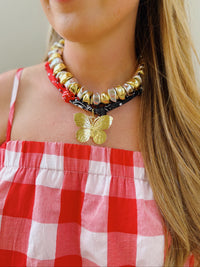 knotted carley red and black bandana scarf twilly